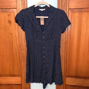 AEO NWT Polka Dot Collared Romper XS